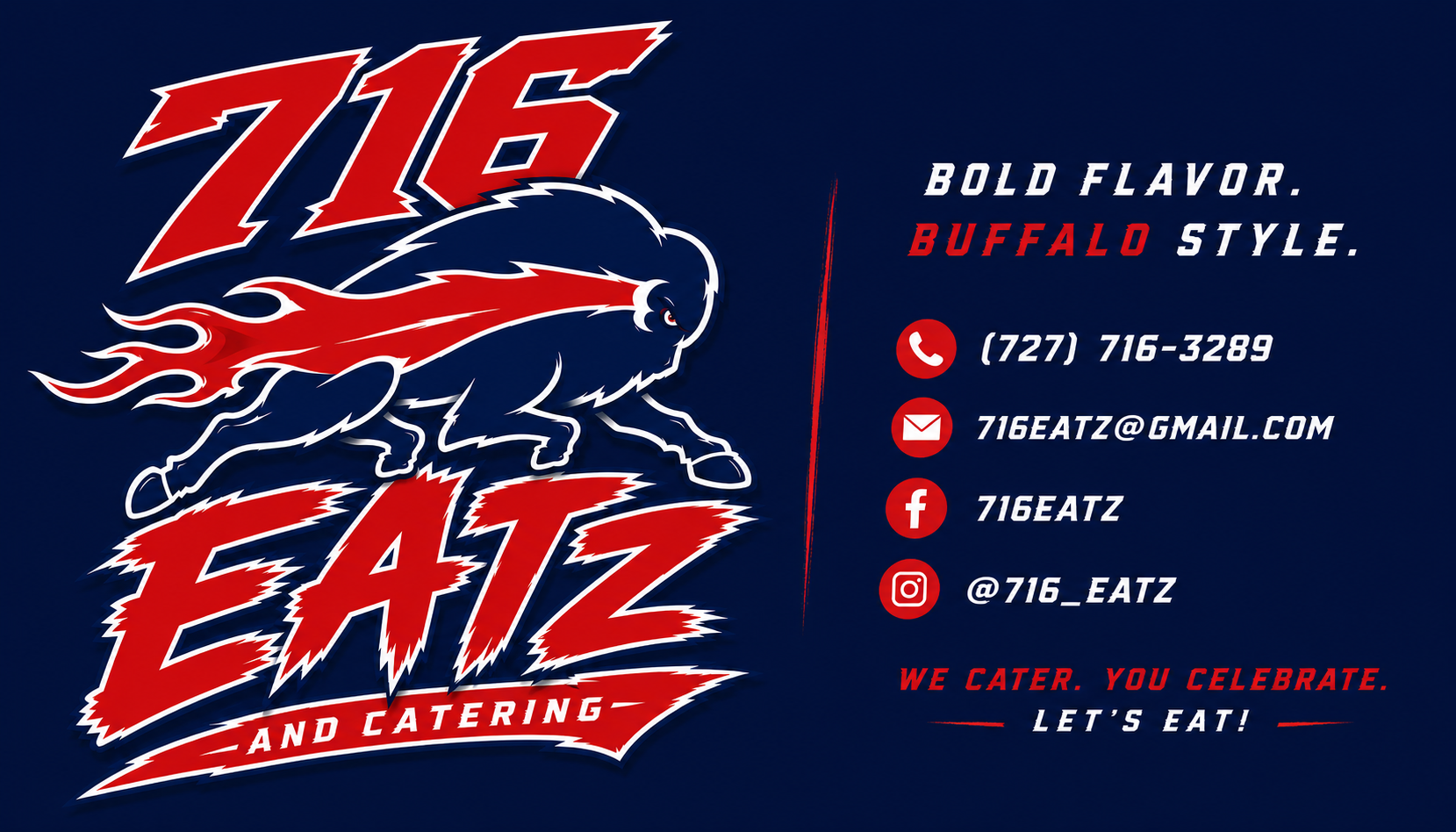 716 EATz and Catering charging buffalo logo